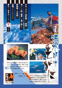 オホーツク流氷明け毛蟹のパンフレット