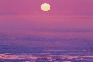 流氷と夕日_北隆丸_オホーツク活魚